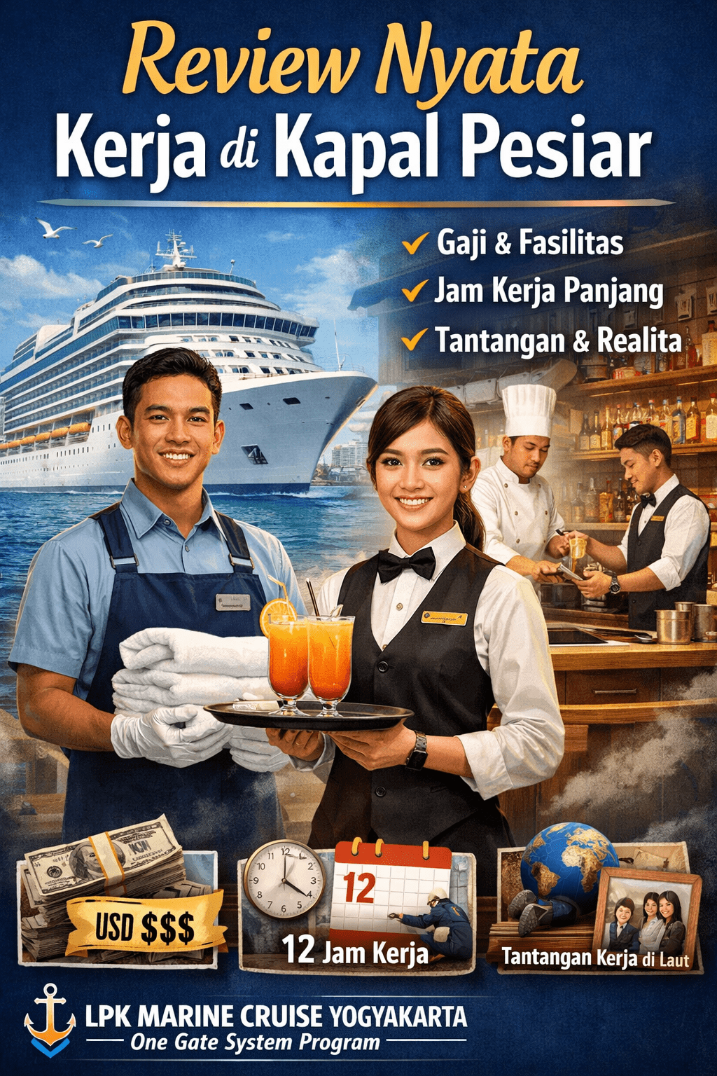 Review Nyata Kerja di Kapal Pesiar-Gaji-Jam Kerja