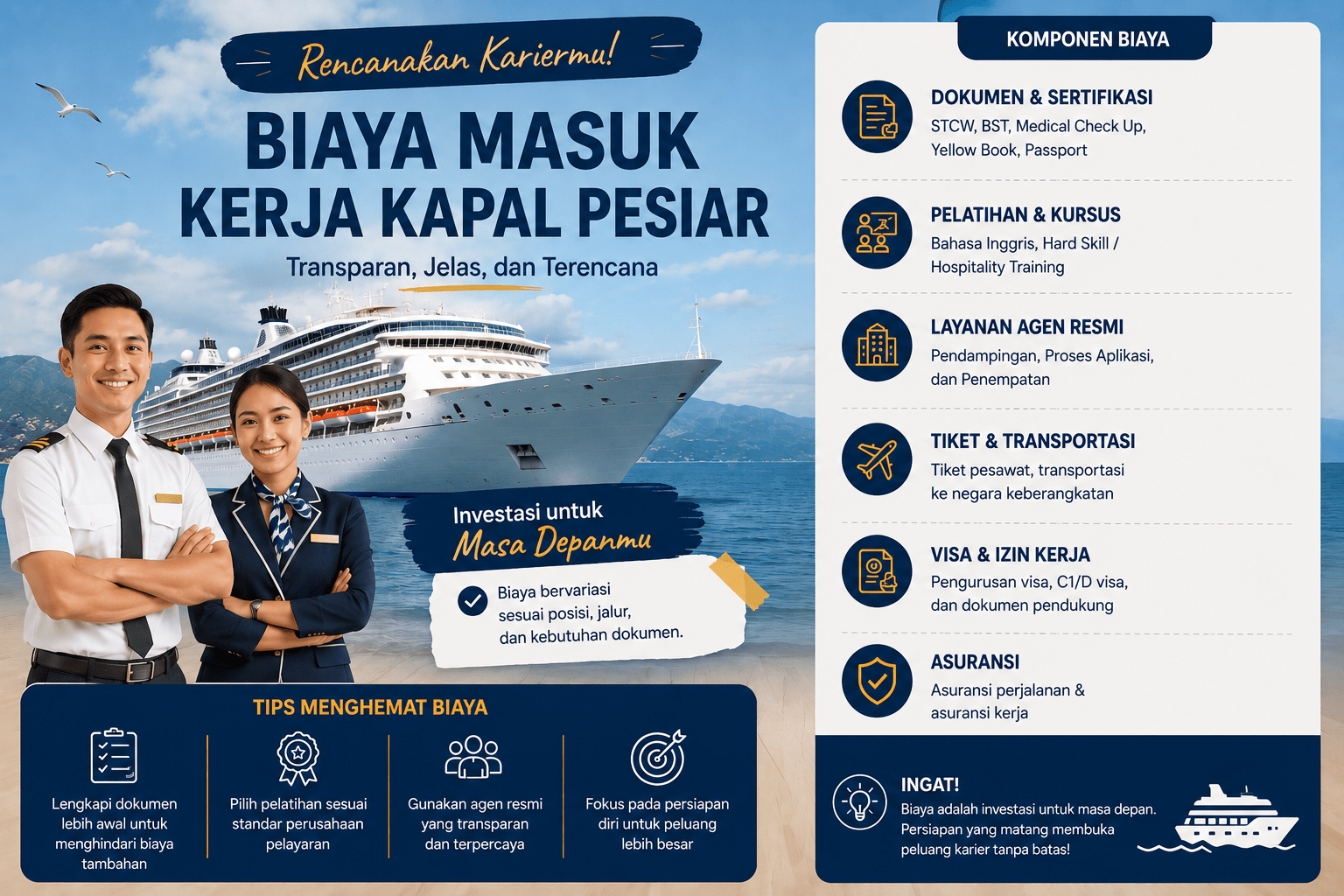 Biaya Masuk Kerja Kapal Pesiar vs Gaji Pokok Pilih yang Efisien