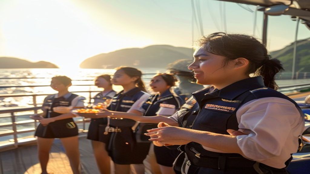 Pemandangan laut dari atas kapal marine cruise Gunungkidul