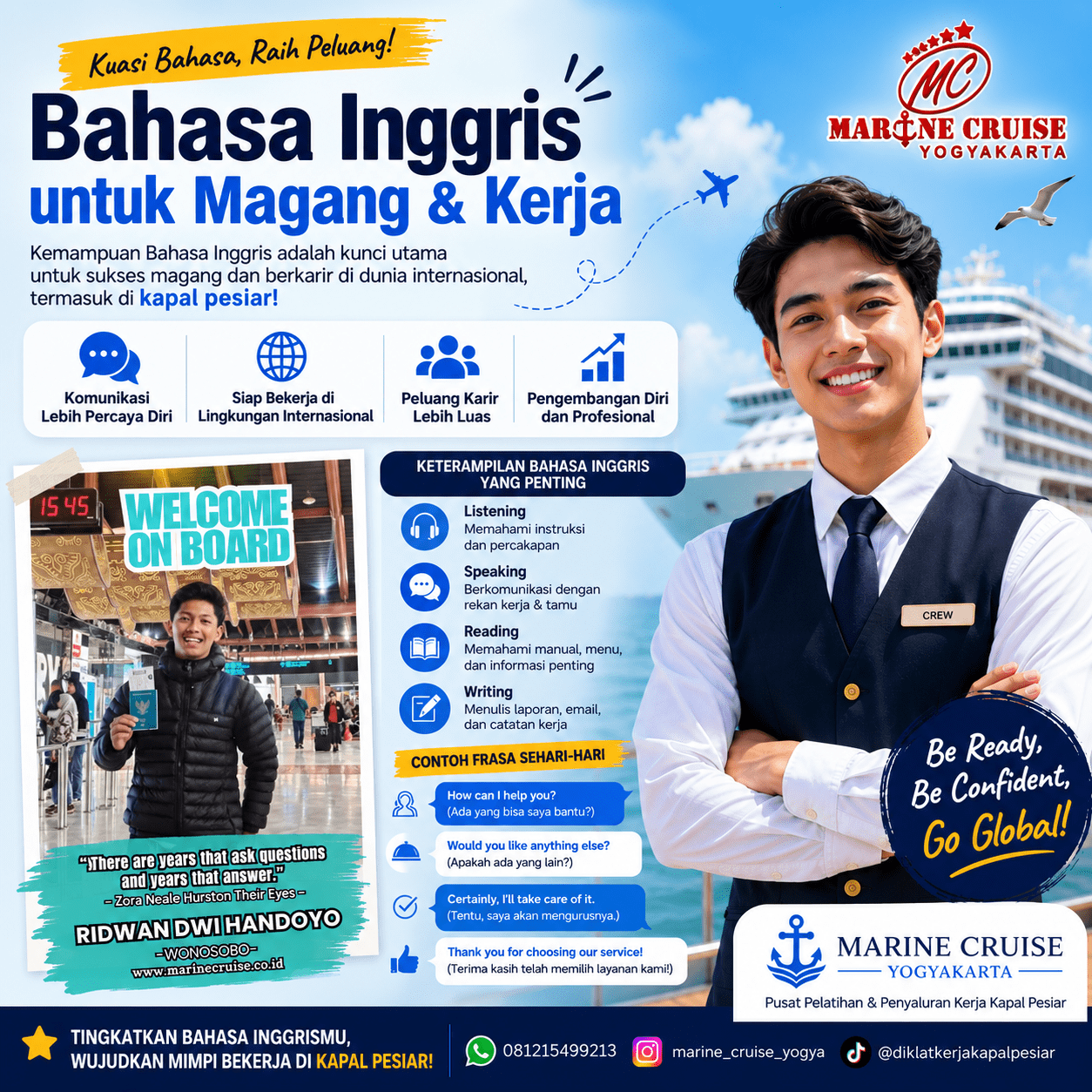 bahasa inggris untuk kerja kapal pesiar